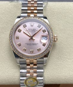 Rolex-Datejust 278381 Ladies 31mm Jubilee Diamonds Stainless Steel/Rose Gold Pink Dial Diamonds Markers ARF ETA2688 Automatic