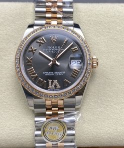 Rolex-Datejust 126281 Ladies 31mm Jubilee Diamonds Stainless Steel/Rose Gold Grey Rhodium Dial Roman Markers ARF ETA2688 Automatic