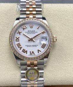 Rolex-Datejust 278381 Ladies 31mm Jubilee Diamonds Stainless Steel/Rose Gold White Dial Roman Markers ARF ETA2688 Automatic