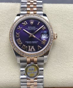 Rolex-Datejust 278381 Ladies 31mm Jubilee Diamonds Stainless Steel/Rose Gold Purple Dial Roman Markers ARF ETA2688 Automatic