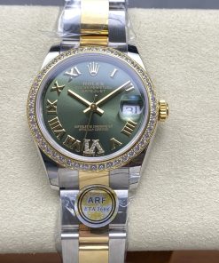 Rolex-Datejust 278383 Ladies 31mm Oyster Diamonds Stainless Steel/Yellow Gold Olive Green Dial Roman Markers ARF ETA2688 Automatic