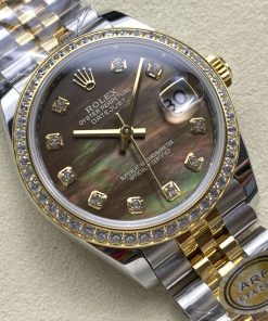 Alternative view of Rolex-Datejust 278383 Ladies 31mm Jubilee Diamonds Stainless Steel/Yellow Gold Black Mother-Of-Pearl Dial Diamonds Markers ARF ETA2688 Automatic