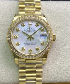 Rolex-Datejust 278288 Ladies 31mm Oyster Diamonds Yellow Gold Mother-Of-Pearl Dial Diamonds Markers WF A2236 Automatic