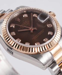 Alternative view of Rolex-Datejust 278271 Ladies 31mm Oyster Stainlesss Steel/Rose Gold Chocolate Brown Dial Diamonds Markers GSF A2236 Automatic