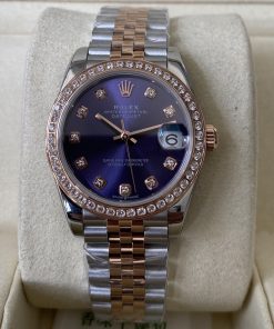 Rolex-Datejust 278381 Ladies 31mm Jubilee Diamonads Stainlesss Steel/Rose Gold Aubergine Dial Diamonds Markers A+F A2236 Automatic