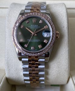 Rolex-Datejust 278381 Ladies 31mm Jubilee Diamonads Stainlesss Steel/Rose Gold Mint Green Dial Diamonds Markers A+F A2236 Automatic
