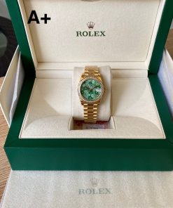 Alternative view of Rolex-Datejust 278288 Ladies 31mm Oyster Diamonds Yellow Gold Olive Green Floral Dial A+F A2236 Automatic