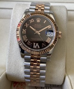 Rolex-Datejust 278271 Ladies 31mm Jubilee Stainless Steel/Rose Gold Dark Grey Dial Roman Markers A+F A2236 Automatic