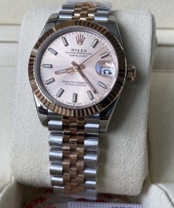 Rolex-Datejust 278271 Ladies 31mm Jubilee Stainless Steel/Rose Gold Sundust(Pink) Dial Stick Markers A+F A2236 Automatic