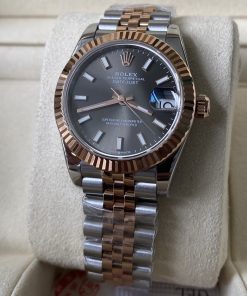 Rolex-Datejust 278271 Ladies 31mm Jubilee Stainless Steel/Rose Gold Dark Grey Dial Stick Markers A+F A2236 Automatic