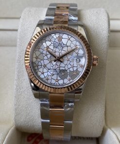 Rolex-Datejust 278271 Ladies 31mm Oyster Stainless Steel/Rose Gold Silver Floral Dial A+F A2236 Automatic