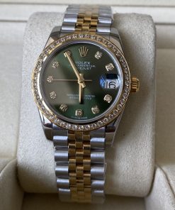Rolex-Datejust 278383 Ladies 31mm Jubilee Diamonds Stainless Steel/Yellow Gold Olive Green Dial Diamonds Markers A+F A2236 Automatic