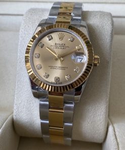 Rolex-Datejust 278273 Ladies 31mm Oyster Stainless Steel/Yellow Gold Champagne(Gold) Dial Diamonds Markers A+F A2236 Automatic