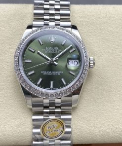 Rolex-Datejust 278384 Ladies 31mm Diamonds Jubilee Stainless Steel/Steel Mint Green Dial Stick Markers ARF A2236 Automatic
