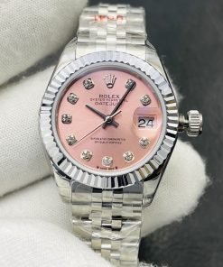 Rolex-Datejust 278274 Ladies 31mm Jubilee Stainless Steel/Steel Pink Dial Diamonds Markers A+F A2236 Automatic