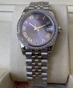 Rolex-Datejust 278384 Ladies 31mm Jubilee Diamonds Stainless Steel/Steel Aubergine Dial Roman Markers A+F A2236 Automatic