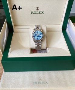 Alternative view of Rolex-Datejust 278240 Ladies 31mm Jubilee Stainless Steel/Steel Blue Floral Motif Dial A+F A2236 Automatic