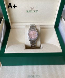 Alternative view of Rolex-Datejust 278384 Ladies 31mm Osyter Diamond Stainless Steel/Steel Sundust Pink Dial Diamonds Markers A+F A2236 Automatic