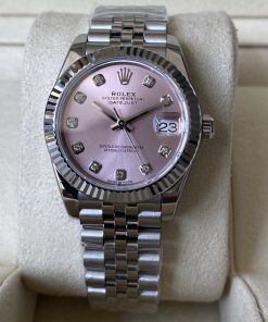 Rolex-Datejust 278274 Ladies 31mm Jubilee Stainless Steel/Steel Sundust Pink Dial Diamonds Markers A+F A2236 Automatic