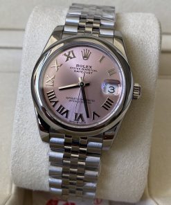 Rolex-Datejust 278240 Ladies 31mm Jubilee Stainless Steel/Steel Sundust Pink Dial Roman Markers A+F A2236 Automatic