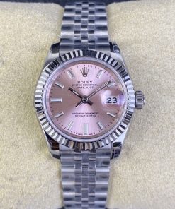 Rolex-Datejust 279174 Ladies 28mm Jubilee Stainless Steel/Steel Sundust Pink Dial Stick Markers GSF A2236 Automatic