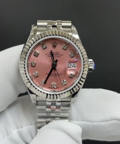Rolex-Datejust 279174 Ladies 28mm Jubilee Stainless Steel/Steel Pink Dial Diamonds Markers GSF A2236 Automatic