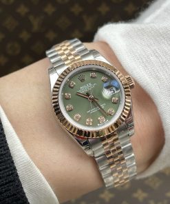 Alternative view of Rolex-Datejust 279171 Ladies 28mm Jubilee Stainless Steel/Rose Gold Olive Green Dial Diamonds Markers GSF A2236 Automatic