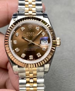 Rolex-Datejust 279171 Ladies 28mm Jubilee Stainless Steel/Rose Gold Chocolate Brown Dial Diamonds Markers GSF A2236 Automatic