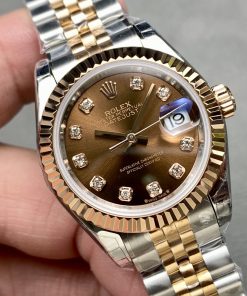Alternative view of Rolex-Datejust 279171 Ladies 28mm Jubilee Stainless Steel/Rose Gold Chocolate Brown Dial Diamonds Markers GSF A2236 Automatic