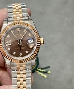Alternative view of Rolex-Datejust 279171 Ladies 28mm Jubilee Stainless Steel/Rose Gold Chocolate Brown Dial Star Diamonds Markers GSF A2236 Automatic