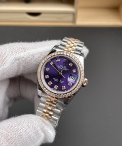 Alternative view of Rolex-Datejust 279381 Ladies 28mm Jubilee Diamonds Stainless Steel/Rose Gold Aubergine Dial Diamonds Markers GSF A2236 Automatic