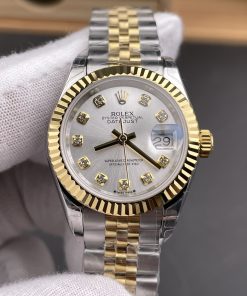 Rolex-Datejust 279173 Ladies 28mm Jubilee Stainless Steel/Yellow Gold Silver Dial Diamonds Markers GSF A2236 Automatic