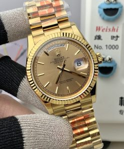 Alternative view of Rolex-DayDate 128238 36mm President Yellow Gold/Yellow Gold Champagne Gold Dial Stick Markers KF A2836 Automatic(Gain Weight)