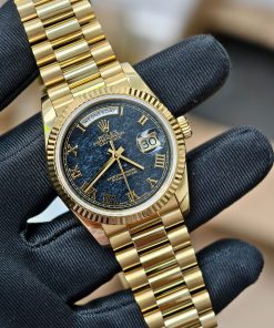 Alternative view of Rolex-DayDate 18238 36mm President 18K Yellow Gold Wrapping Aventurine stone Dial Roman Markers QF A2836 Automatic(Gain Weight)