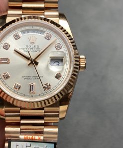 Alternative view of Rolex-DayDate 128235 36mm President Rose Gold/Rose Gold Champagne Gold Dial Diamonds Markers QF A2836 Automatic(Gain Weight)