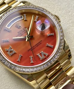 Alternative view of Rolex-DayDate 128348 36mm President Diamonds Yellow Gold/Yellow Gold Carnelian Dial Roman Markers 8+F VR3255 Automatic