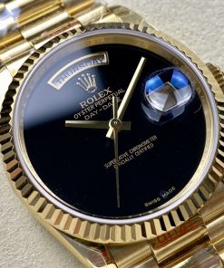 Alternative view of Rolex-DayDate 128238 36mm President Yellow Gold/Yellow Gold Black Onyx Dial No Markers 8+F VR3255 Automatic