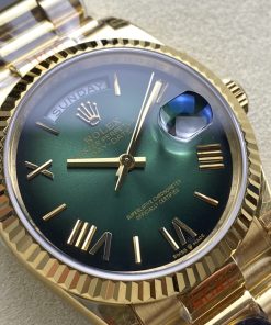 Alternative view of Rolex-DayDate 128238 36mm President Yellow Gold/Yellow Gold Green Ombre Dial Roman Markers 8+F VR3255 Automatic