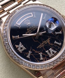 Alternative view of Rolex-DayDate 128345 36mm President Diamonds Rose Gold/Rose Gold Eisenkiesel Dial Diamonds Roman Markers 8+F VR3255 Automatic