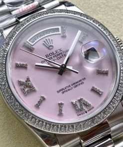Alternative view of Rolex-DayDate 128396 36mm President Diamonds Stainless Steel/Steel Pink Dial Diamonds Roman Markers 8+F VR3255 Automatic