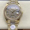 Rolex-DayDate 128348 36mm President Diamonds Yellow Gold/Yellow Gold Diamonds Paved Dial Rainbow Baguette Markers 8+F VR3255 Automatic