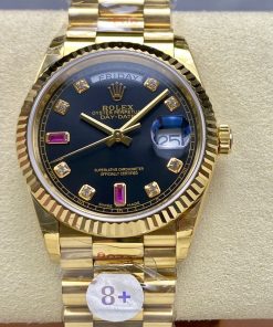 Rolex-DayDate 128238 36mm President Yellow Gold/Yellow Gold Black Dial Diamonds Markers 8+F VR3255 Automatic