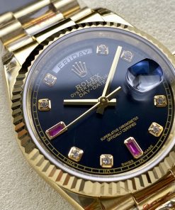 Alternative view of Rolex-DayDate 128238 36mm President Yellow Gold/Yellow Gold Black Dial Diamonds Markers 8+F VR3255 Automatic
