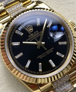 Alternative view of Rolex-DayDate 128238 36mm President Yellow Gold/Yellow Gold Black Dial Baguette Markers 8+F VR3255 Automatic