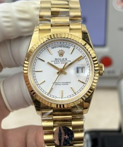 Rolex-DayDate 128238 36mm President Yellow Gold/Yellow Gold White Dial Stick Markers 8+F VR3255 Automatic