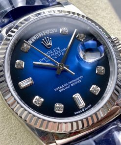 Alternative view of Rolex-DayDate 128238 36mm President Stainless Steel/Leather Blue Ombre Dial Diamonds Markers 8+F VR3255 Automatic