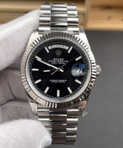 Rolex-DayDate 228239 40mm President Stainless Steel/Steel Black Dial Stick Markers VSF DD3255 Automatic