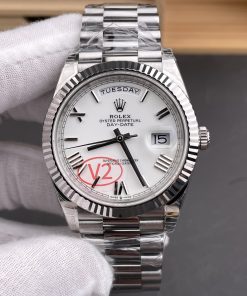 Rolex-DayDate 228239 40mm President Stainless Steel/Steel White Dial Roman Markers VSF DD3255 V2 Automatic(Gain Weight)