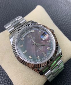 Alternative view of Rolex-DayDate 228236 40mm President Stainless Steel/Steel Mothe-Of-Pearl Dial Diamonds Markers BPF VR3255 Automatic