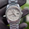 Rolex-DayDate 228236 40mm President Diamonds Real 18K White Gold(Platinum) Wrapping Meteorite Dial Baguette Markers VR3255 Automatic(Super Customization)